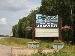 The Janvier welcome sign along Nokohoo Road, July 14, 2017.