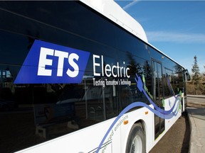 One of three electric buses tested in Edmonton.