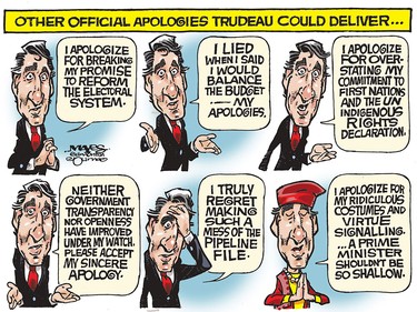 Other official apologies Prime Minister Justin Trudeau could deliver.