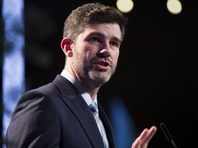 Mayor Don Iveson speaks during the mayor's state of the city address luncheon on May 24, 2018 in Edmonton.