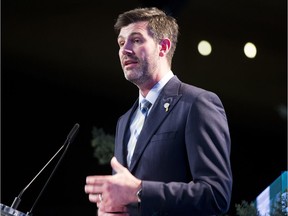 Mayor Don Iveson speaks during the annual state of the city address on Thursday, May 24, 2018 in Edmonton.