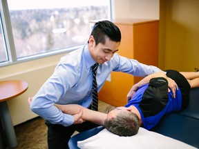 Copeman physiotherapist working with a patient.