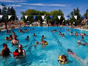Swimmers enjoy Fred Broadstock pool in this file photo. For the second year in a row, Edmonton outdoor pools will be free this summer.