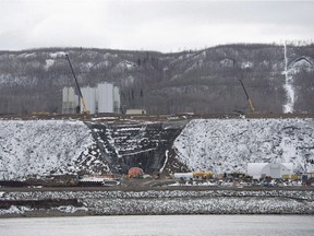 The Site C Dam location is seen along the Peace River in Fort St. John, B.C., Tuesday, April 18, 2017.