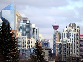 Calgary's skyline looking east.