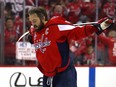 Washington Capitals captain Alex Ovechkin warms up for Game 4 against the Vegas Golden Knights on June 4.
