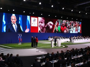 Carlos Cordeiro, president of the United States Football Association addresses the 68th FIFA Congress after the announcement of the host for the 2026 FIFA World Cup went to United 2026 bid (Canada-Mexico-USA) at Moscow's Expocentre on June 13, 2018 in Moscow, Russia.