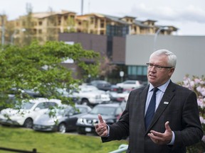 Mayor Henry Braun discusses the development of South Fraser Way, Abbotsford April 13 2016.