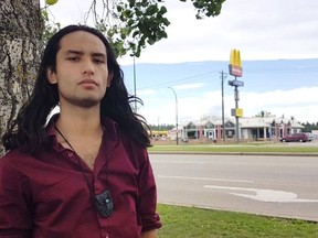 Zach Running Coyote was told to leave by staff at a McDonald's in Red Deer after a racist encounter with another customer.