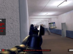FILE - This file screen shot taken from YouTube shows a still frame from the video game "Active Shooter." Acid Software, the developer of the school shooting video game condemned by parents of slain children, has lost the ability to sell the game online after being dumped by PayPal. The developer said Tuesday, June 19, 2018, that purchases of the game were temporarily suspended as its representatives tried to resolve the issues with PayPal. (YouTube via AP, File)
