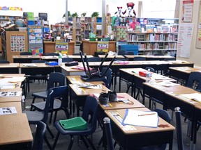 A grade 2 classroom at St. Albert the Great School in Calgary.