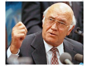 Former South African leader and apartheid fighter F.W. de Klerk