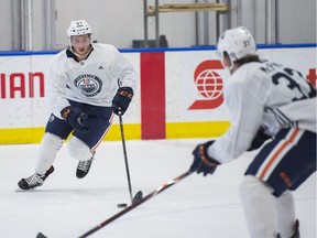 JD Dudek on Day three of the Edmonton Oilers Development camp at the Community Rink in Rogers Place  on June 27, 2018.. Photo by Shaughn Butts / Postmedia