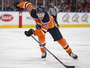 Edmonton's Jesse Puljujarvi (98) skates during the first period of an NHL game between the Edmonton Oilers and the Buffalo Sabres at Rogers Place in Edmonton on Tuesday, Jan. 23, 2018.