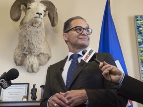 President of Treasury Board and Minister of Finance Joe Ceci  talked at the Alberta Legislature on June 20, 2018  about his priorities, including equalization fairness, at the upcoming finance ministers' meeting in Ottawa on June 26.  Photo by Shaughn Butts / Postmedia