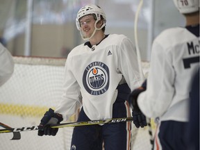 Kailer Yamamoto was among the forwards group at the Edmonton Oilers prospects camp at the Community Rink in Rogers Place on June 25, 2018.