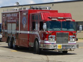 A file photo of an Edmonton fire hazmat truck seen in a 2013 file photo.