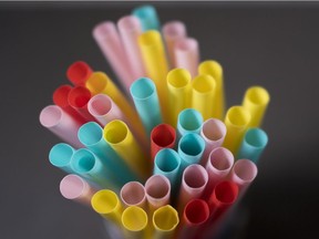 Plastic straws are pictured in North Vancouver, B.C. on Monday, June 4, 2018. Estimates show up to 10 million tonnes of plastic garbage ends up in the oceans each year, and across the oceans there are multiple islands of trash, including one in the Pacific that rivals the size of the province of Quebec.