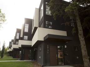 File photo: Row houses are a form of infill that's growing in popularity, these are located on 143 Street, just north of Stony Plain Road, taken on July 17, 2015 in Edmonton.