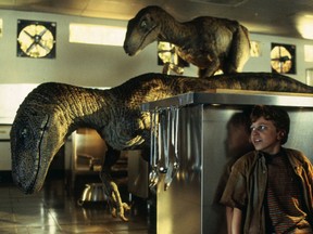 Jurassic Park's most infamous scene, featuring velociraptors.