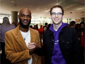 Dimigod, left, and Skinny Steve at the Edmonton Music Awards at the Winspear Centre in Edmonton on Thursday, June 28, 2018.