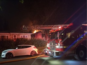 A home in the Hazeldean neighbourhood was engulfed in flame late July 27, 2018.