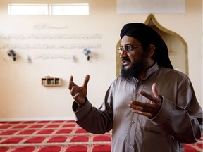 Imam Mahomed Iqbal Subrathi chats with Postmedia at the Markaz Ul Islam mosque at 7907 36 Ave. on Sunday, July 29, 2018.