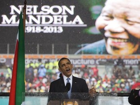 In a speech marking the 100th birthday of anti-apartheid leader Nelson Mandela on Tuesday, July 17, 2018, former U.S. President Barack Obama will urge youth around the world to work for human rights and fair societies, highlighting the late South African leader's example of persevering in the struggle for democracy and equal rights for all.