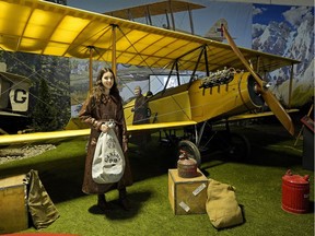 Alberta Aviation Museum employee Viola Bolik, dressed as pioneer aviator Katherine Stinson, helped celebrate 100 years since the first airmail flight in Alberta, at the Alberta Aviation Museum on July 7, 2018.