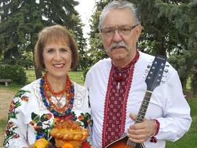 Former Speaker of the Alberta legislature Gene Zwozdesky and wife Christine Zwozdesky at one of the many Ukrainian events they attend. Zwozdesky will be in Saskatoon Monday to help launch the centenary celebrations of the Ukrainian Orthodox Church of Canada and on Tuesday will celebrate his 70th birthday at home with a family dinner.