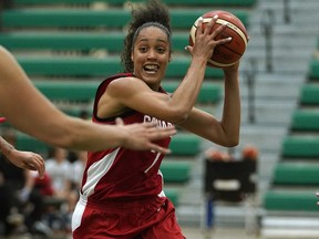 Team Canada's Nayo Raincock-Ekunwe had 12 points in Friday's game against Turkey.