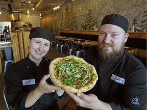 Karuna Goodall (left) and her brother Neil Royale (right), are the owners of Die Pie, a plant-based pizzeria serving gluten-free, non-dairy pizzas and pastas to diners looking for vegan options.