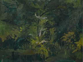 Emmanuel Osahor's Hiding Place, oil  on  paper, 41"  x  51".