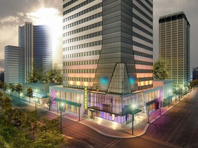 A preliminary design of the new hotel development underway in the former Enbridge Tower. The 23-storey building was purchased by Lighthouse Hospitality Management Inc. at the end of April.