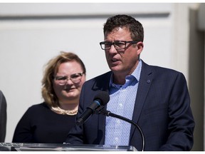 Covenant Health president and CEO Patrick Dumelie and  Alberta Health Minister Sarah Hoffman joined staff and patients to unveil the location of the Misericordia Community Hospital's new emergency department on Thursday, July 19, 2018.