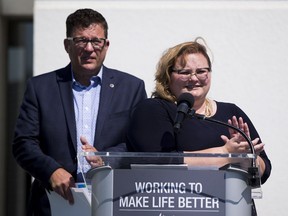 Covenant Health president and CEO Patrick Dumelie and Alberta Health Minister Sarah Hoffman joined staff and patients to unveil the location of the Misericordia Community Hospital's new emergency department on Thursday, July 19, 2018.