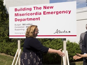Health Minister Sarah Hoffman joined staff and patients to unveil the location of the Misericordia Community Hospital's new emergency department on Thursday, July 19, 2018.