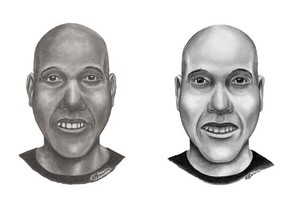 Police-released composite sketches on Thursday, July 5, 2018 of an unidentified man who was found on the bank of the North Saskatchewan River on June 1, 2017.