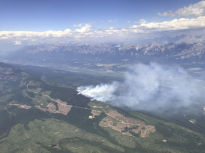 The Hobo Creek wildfire is approximately 35 kilometres south east of Golden, B.C.