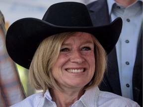 Alberta Premier Rachel Notley attends her Stampede pancake breakfast in Calgary on Monday, July 9, 2018.