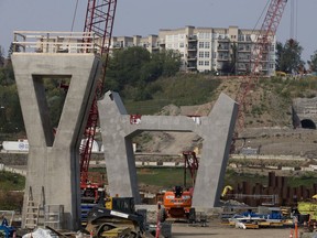 The TransEd construction site for the Valley Line LRT river crossing in Edmonton on Monday, Aug. 20, 2018.