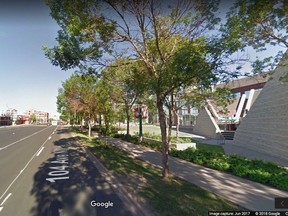 A decision to eliminate a left turn at 109 Street and 104 Avenue with LRT construction is intended to preserve this canopy of trees in front of MacEwan University. Council's executive committee endorsed the decision on Monday, Aug. 27, 2018.