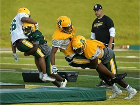 The University of Alberta Golden Bears train at Foote Field on Aug. 14, 2018.