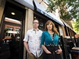 Blue Plate Diner owners John Williams, left, and Rima Devitt on Friday, Aug. 31, 2018 outside the restaurant and building that is at risk of being torn down following a proposed development for a 33-storey condo/hotel tower.