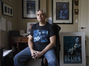Producer of the Edmonton Blues Festival Cam Hayden pictured at his office on Aug. 20, 2018.