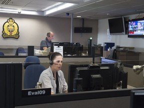 The 911 call centre in the Edmonton Police Service headquarters on Tuesday, Aug. 28, 2018. The province is announcing updates to provincial standards for managing and transferring 911 calls.