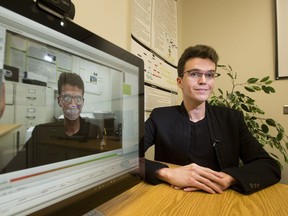 Jason Harley, an expert in facial recognition software, demonstrates how the software works on Friday, Aug. 3, 2018 in Edmonton.