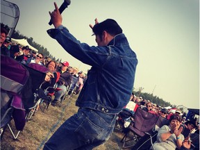 Aaron Wong as Elvis Presley at the 10th Annual Blue Suede Music Festival, held in Busby, Alta, Aug. 24-27, 2018.