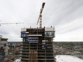 The JW Marriott building is seen during a construction media tour of ICE District's latest developments on Tuesday, September 12, 2017.