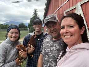 Left to right: Melissa, Steven, Kevin and Rebecca Herfst. Free-range egg farmer Kevin Herfst and wife Rebecca — along with their two children — work together at Oakridge Poultry in east Chilliwack, part of the Country Golden Yolks free-range egg group.